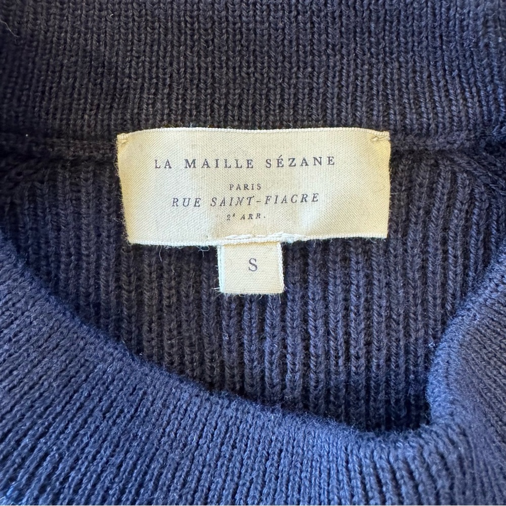 Sezane Navy Sami Jumper Size Small - Picture 5 of 11